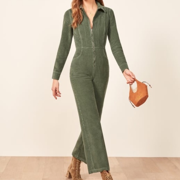 green corduroy jumpsuit